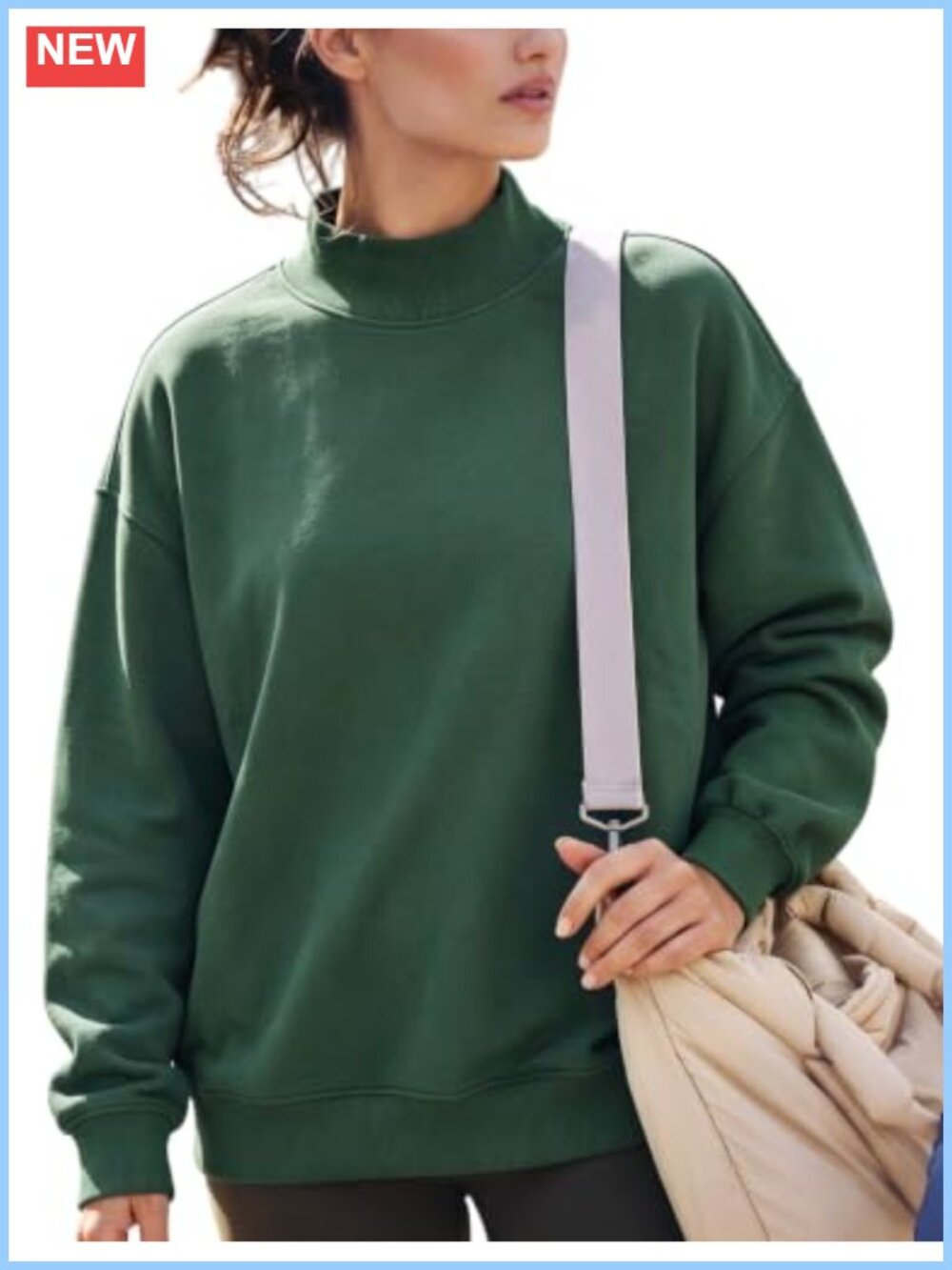 Mock Neck Sweatshirt Acid Wash Fleece Lined Pullover Oversized